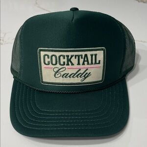 Cocktail Caddy Green Embroidery with a pink accent Trucker Hat